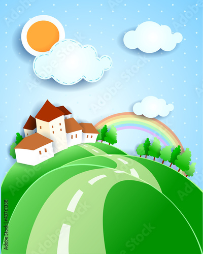 Vector: Countryside, fantasy illustration Countryside, fantasy illustration