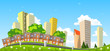 Vector: Abstract vector city, row building. Illustration Abstract vector city, row building. Illustration