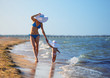 Mother and daughter on beach