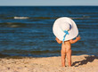 Little baby girl on the beach