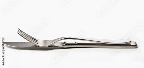 Photo: Flatware on white background. Flatware on white background.