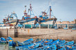Photo: Blue fishing boats and ships in harbor Blue fishing boats and ships in harbor