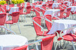 Photo: Empty tables of street cafe Empty tables of street cafe