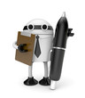 Robot with clipboard and pen