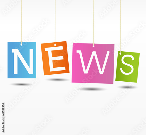 Vector: Coloful hanging news labels Coloful hanging news labels