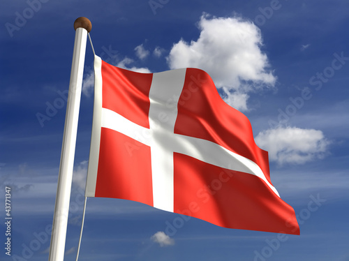 Illustration: Denmark flag (with clipping path) Denmark flag (with clipping path)
