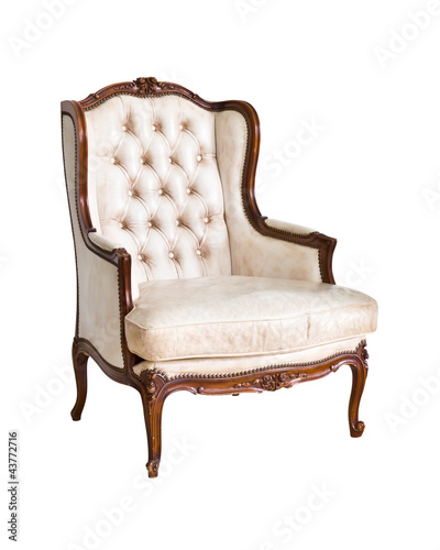 Photo: vintage luxury armchair isolated with clipping path vintage luxury armchair isolated with clipping path