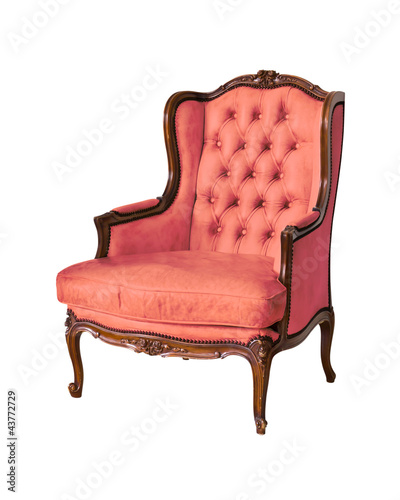 Photo: vintage luxury armchair isolated with clipping path vintage luxury armchair isolated with clipping path