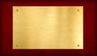 Gold Plate Or Plaque On Red Ba...