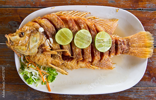 Photo: fired fish with fishsauce delicious thai food fired fish with fishsauce delicious thai food