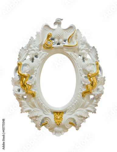 Photo: frame of white wood isolated with clipping path frame of white wood isolated with clipping path