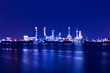 Oil refinery plant along river in Bangkok