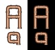 Copper Tubing Fittings 3D Letter A - Part of a Set