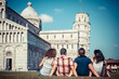 Photo: Four Friends on Vacation Visiting Pisa Four Friends on Vacation Visiting Pisa
