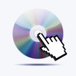 Icono CD 3D con mano cursor