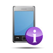 Icono smart phone 3D con simbolo informacion