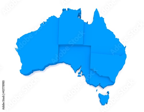 Illustration: Bump map of Australia Bump map of Australia