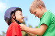 Photo: Making sure my little brother stays safe Making sure my little brother stays safe