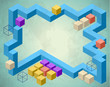 Vector: Infographics styled frame with cubes Infographics styled frame with cubes