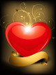 abstract glossy heart with floral