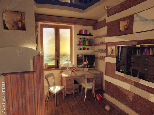 Illustration: the interior a child's room the interior a child's room
