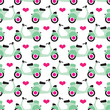 Seamless retro scooter background pattern in vector
