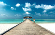 Strand mit Steg