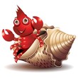 Paguro-Hermit Crab-Bernard l'Hermite Cartoon-Vector