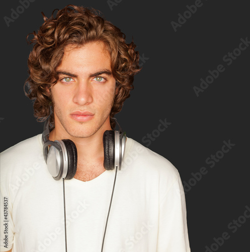 Photo: Handsome Man With Headphones Handsome Man With Headphones