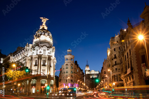 Photo: Gran Via in Madrid, Spain, Europe. Gran Via in Madrid, Spain, Europe.