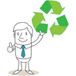 Geschäftsmann, Recycling, Daumen hoch