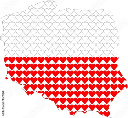  Map of Poland with hearts