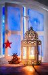 Photo: Christmas lantern in window Christmas lantern in window