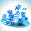 vector blue puzzle shape
