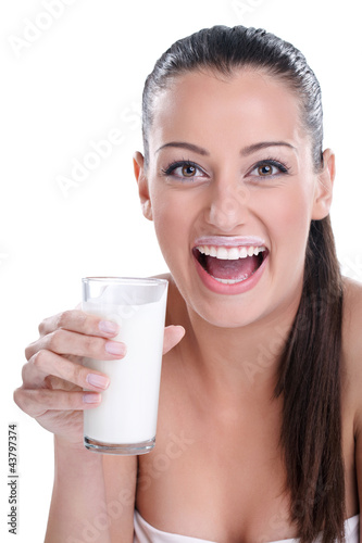 Photo: woman drinking milk woman drinking milk