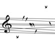Singing birds looking like musical notes