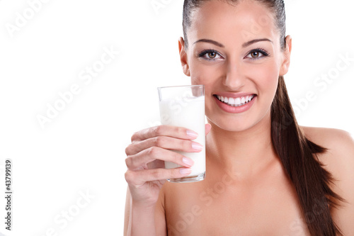 Photo: Beautiful healthy woman with milk Beautiful healthy woman with milk