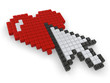 Pixel Heart with Cursor Arrow