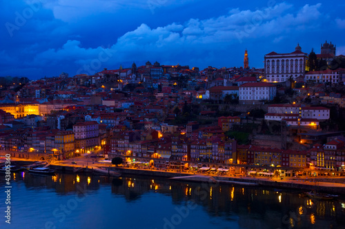Photo: old town of Porto at night, Portugal old town of Porto at night, Portugal