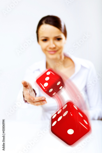 Foto: Flying dices as symbol of risk Flying dices as symbol of risk