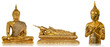 Three Golden Buddha with Isolated