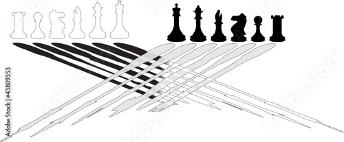 Vektor: chess pieces black and white chess pieces black and white