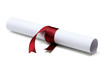 Photo: University diploma isolated on white background University diploma isolated on white background