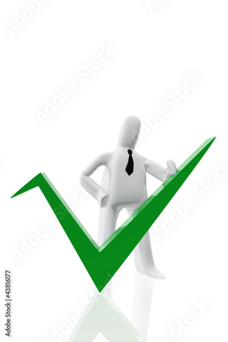 Illustration: Figura con símbolo de aprobación Figura con símbolo de aprobación