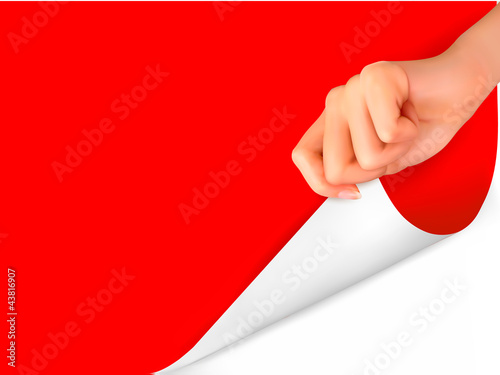 Vector: Blank sheet of paper with hand Vector illustration Blank sheet of paper with hand Vector illustration