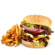 Photo: Burger mit Pommes Frites Burger mit Pommes Frites