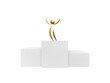 golden winner on podium