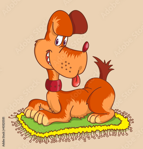 Vector: dog on the carpet dog on the carpet