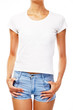 Photo: Young woman in blank white t-shirt Young woman in blank white t-shirt