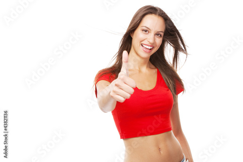 Photo: Beautiful slim woman isolated on white background Beautiful slim woman isolated on white background